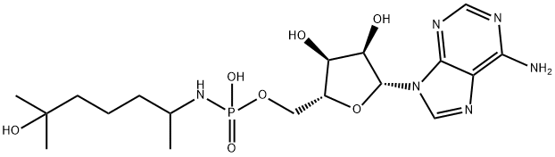 Adenosine 5'-[phosporamidic acid (5-hydroxy-1,5-dimethylhexyl)] ester Struktur