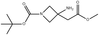 3-Azetidineacetic acid, 3-aMino-1-[(1,1-diMethylethoxy)carbonyl]-, Methyl ester Struktur