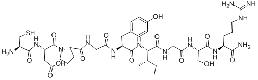 H-CYS-ASP-PRO-GLY-TYR-ILE-GLY-SER-ARG-NH2 Struktur