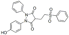 1-(p-Hydroxyphenyl)-2-phenyl-4-[2-(phenylsulfonyl)ethyl]pyrazolidine-3,5-dione Struktur