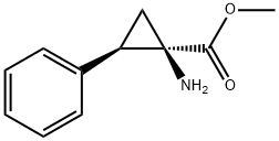 Cyclopropanecarboxylic acid, 1-amino-2-phenyl-, methyl ester, (1R-cis)- (9CI) Struktur