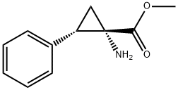 Cyclopropanecarboxylic acid, 1-amino-2-phenyl-, methyl ester, (1S-cis)- (9CI) Struktur