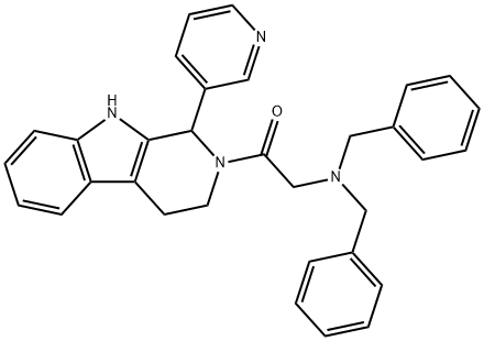 2-((Dibenzylamino)acetyl)-1-(3-pyridyl)-1,2,3,4-tetrahydro-beta-carbol ine Struktur