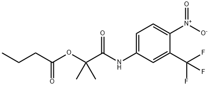 Propanamide, 2-methyl-2-(1-oxobutoxy)-N-(3-trifluoromethyl-4-nitrophen yl)- Struktur