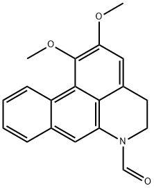 N-demethyl-N-formyldehydronuciferine Struktur