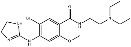 5-bromo-N-(2-diethylaminoethyl)-4-(4,5-dihydro-1H-imidazol-2-ylamino)- 2-methoxy-benzamide Struktur