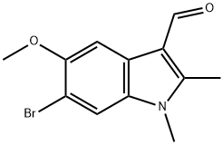 6-BROMO-5-METHOXY-1,2-DIMETHYL-1H-INDOLE-3-CARBALDEHYDE Struktur