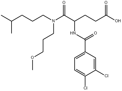 4-[(3,4-dichlorobenzoyl)amino]-4-(3-methoxypropyl-(4-methylpentyl)carb amoyl)butanoic acid Struktur