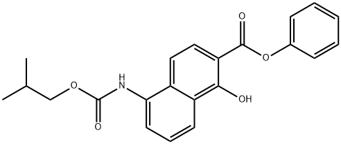 1-Hydroxy-5-(isobutoxycarbonylamino)-2-naphthoic acid phenyl ester Struktur