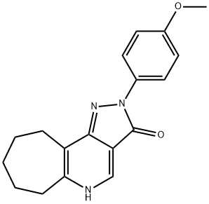 5,6,7,8,9,10-HEXAHYDRO-2-(4-METHOXYPHENYL)CYCLOHEPTA[B]PYRAZOLO[3,4-D]PYRIDIN-3(2H)-ONE Struktur