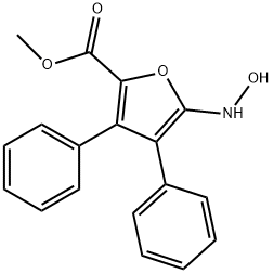 methyl 3,4-diphenyl-5-hydroxylamino-2-furaoate Struktur