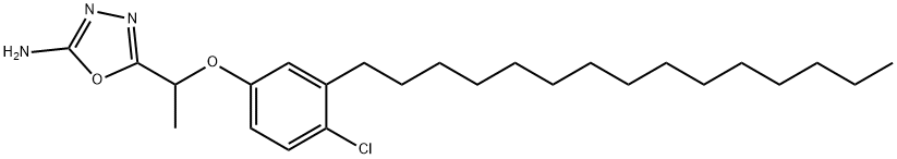 1,3,4-Oxadiazol-2-amine, 5-(1-(4-chloro-3-pentadecylphenoxy)ethyl)- Struktur