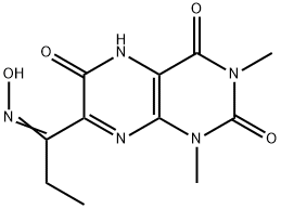 2,4,6(3H)-Pteridinetrione,  1,5-dihydro-7-[1-(hydroxyimino)propyl]-1,3-dimethyl- Struktur