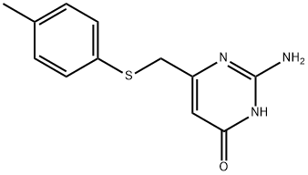 2-amino-6-{[(4-methylphenyl)thio]methyl}pyrimidin-4-ol Struktur