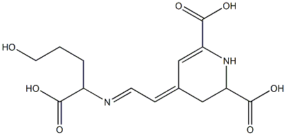 1,2,3,4-Tetrahydro-4-[2-[(1-carboxy-4-hydroxybutyl)imino]ethylidene]pyridine-2,6-dicarboxylic acid Struktur