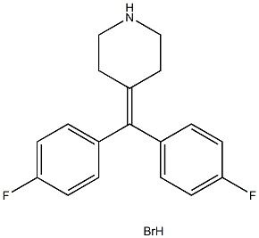 4-[Bis(4-fluorophenyl)methylene]piperidinehydrobromide Struktur