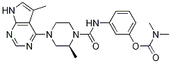 CarbaMic acid, N,N-diMethyl-, 3-[[[(2S)-2-Methyl-4-(5-Methyl-7H-pyrrolo[2,3-d]pyriMidin-4-yl)-1-piperazinyl]carbonyl]aMino]phenyl ester 結(jié)構(gòu)式