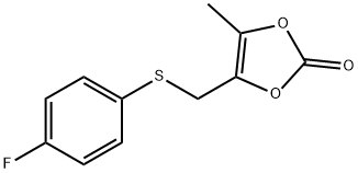 4-(4-fluorophenyl)thiomethyl-5-methyl-1,3-dioxol-2-one Struktur