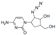 4-amino-1-(2-azido-3-hydroxy-4-(hydroxymethyl)cyclopentyl)-2(1H)-pyrimidinone Struktur