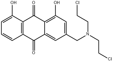 3-bis((2-chloroethyl)amino)methyl-1,8-dihydroxy-9,10-anthraquinone Struktur