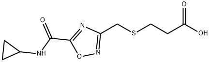 3-[({5-[(cyclopropylamino)carbonyl]-1,2,4-oxadiazol-3-yl}methyl)thio]propanoic acid Struktur