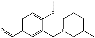 4-methoxy-3-[(3-methylpiperidin-1-yl)methyl]benzaldehyde Struktur