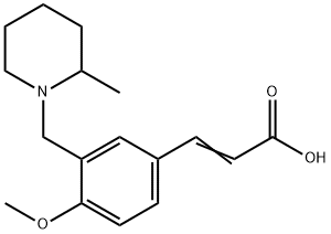 (2E)-3-{4-methoxy-3-[(2-methylpiperidin-1-yl)methyl]phenyl}acrylic acid Struktur