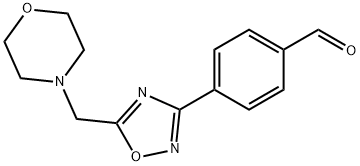 4-[5-(morpholin-4-ylmethyl)-1,2,4-oxadiazol-3-yl]benzaldehyde Struktur