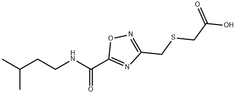 {[(5-{[(3-methylbutyl)amino]carbonyl}-1,2,4-oxadiazol-3-yl)methyl]thio}acetic acid Struktur