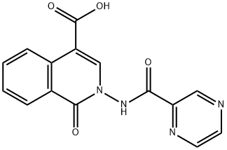 1-oxo-2-[(pyrazin-2-ylcarbonyl)amino]-1,2-dihydroisoquinoline-4-carboxylic acid Struktur