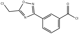 3-[5-(chloromethyl)-1,2,4-oxadiazol-3-yl]benzoyl chloride Struktur