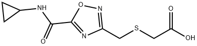 [({5-[(cyclopropylamino)carbonyl]-1,2,4-oxadiazol-3-yl}methyl)thio]acetic acid Struktur