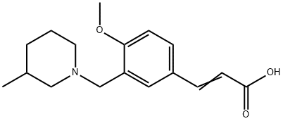 (2E)-3-{4-methoxy-3-[(3-methylpiperidin-1-yl)methyl]phenyl}acrylic acid Struktur