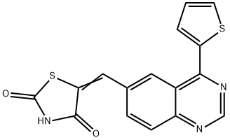 2,4-Thiazolidinedione, 5-[[4-(2-thienyl)-6-quinazolinyl]Methylene]- Struktur