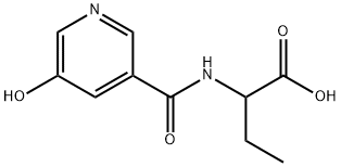 Butanoic  acid,  2-[[(5-hydroxy-3-pyridinyl)carbonyl]amino]- Struktur