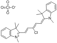 2-[(1E,3Z)-3-CHLORO-5-(1,3,3-TRIMETHYL-1,3-DIHYDRO-2H-INDOL-2-YLIDENE)-1,3-PENTADIENYL]-1,3,3-TRIMETHYL-3H-INDOLIUM PERCHLORATE Struktur