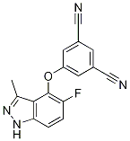 1,3-Benzenedicarbonitrile, 5-[(5-fluoro-3-Methyl-1H-indazol-4-yl)oxy]- Struktur