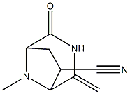 3,8-Diazabicyclo[3.2.1]octane-6-carbonitrile,8-methyl-4-methylene-2-oxo-,exo-(9CI) Struktur