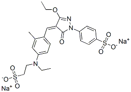 4-[3-Ethoxy-4-[4-[N-ethyl-N-(2-sulfoethyl)amino]-2-methylbenzylidene]-5-oxo-2-pyrazolin-1-yl]benzenesulfonic acid disodium salt Struktur