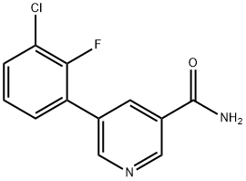 5-(3-chloro-2-fluorophenyl)pyridine-3-carboxamide Struktur