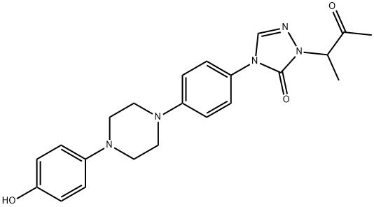 2-[2-(3-OXOBUTYL)]-4-{4-[4-(4-HYDROXYPHENYL)-PIPERAZIN-1-YL]-PHENYL}-2,4-DIHYDRO-[1,2,4-TRIAZOL-3-ONE Struktur