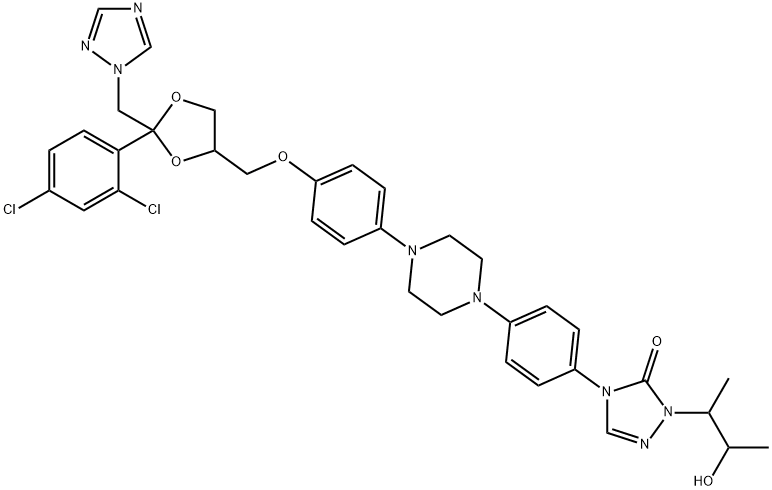 4-[4-[4-[4-[[2-(2,4-ジクロロフェニル)-2-(1H-1,2,4-トリアゾール-1-イルメチル)-1,3-ジオキソラン-4-イル]メトキシ]フェニル]-1-ピペラジニル]フェニル]-2,4-ジヒドロ-2-(2-ヒドロキシ-1-メチルプロピル)-3H-1,2,4-トリアゾール-3-オン price.