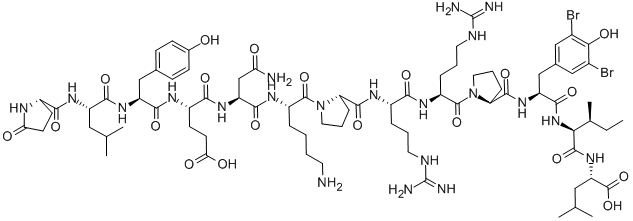 PGLU-LEU-TYR-GLU-ASN-LYS-PRO-ARG-ARG-PRO-3,5-DIBROMO-TYR-ILE-LEU Struktur