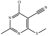 4-CHLORO-5-CYANO-2-METHYL-6-(METHYLTHIO)PYRIMIDINE Struktur