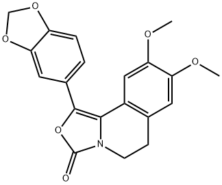 3H-Oxazolo[4,3-a]isoquinolin-3-one,  1-(1,3-benzodioxol-5-yl)-5,6-dihydro-8,9-dimethoxy- Struktur