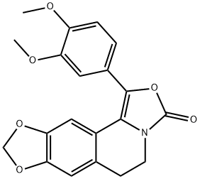 3H-[1,3]Dioxolo[4,5-g]oxazolo[4,3-a]isoquinolin-3-one,  1-(3,4-dimethoxyphenyl)-5,6-dihydro- Struktur