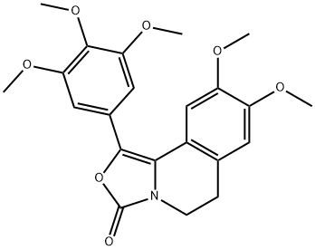 3H-Oxazolo[4,3-a]isoquinolin-3-one,  5,6-dihydro-8,9-dimethoxy-1-(3,4,5-trimethoxyphenyl)- Struktur