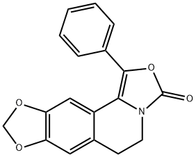 3H-[1,3]Dioxolo[4,5-g]oxazolo[4,3-a]isoquinolin-3-one,  5,6-dihydro-1-phenyl-  (9CI) Struktur