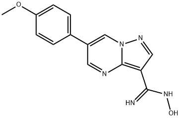 N-hydroxy-6-(4-methoxyphenyl)pyrazolo[1,5-a]pyrimidine-3-carboximidamide Struktur