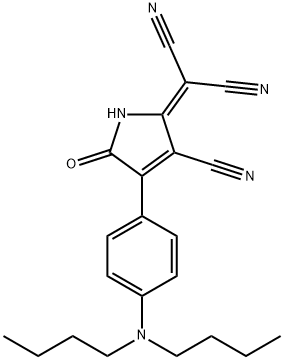 2-[3-Cyano-4-[4-(dibutylamino)phenyl]-5-oxo-1,5-dihydro-2H-pyrrol-2-ylidene]malononitrile Struktur